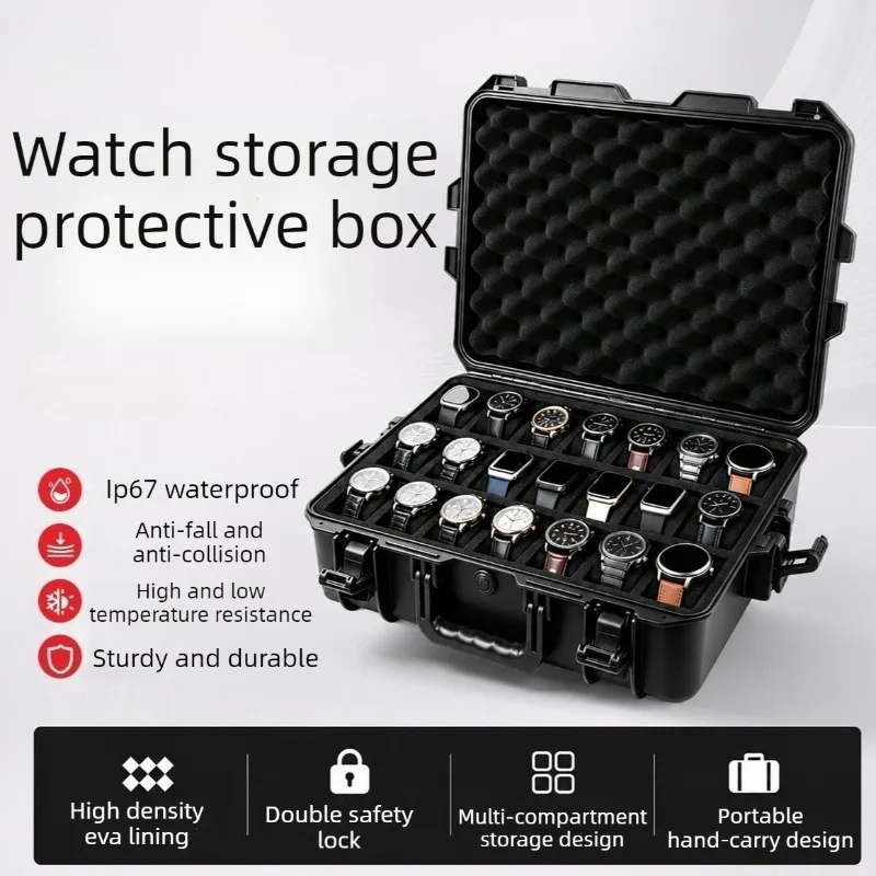 Multifunctional Watch Box Waterproof Portable Watch Box Moisture-proof Mildew-proof Watches Organizer Cases Handheld Toolbox