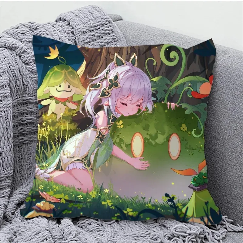 

Genshin Impact Aranara Throw pillowcase Anime Pillow Cover Pilow Cases Pillowcase Fall Decor Decorative Pillowcases