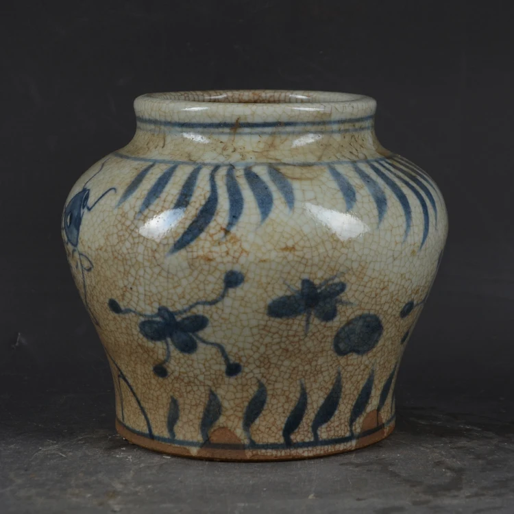 Hand Painted Pot Jar Antique Porcelain Ming Dynasty Collection Retro Copy Imitate