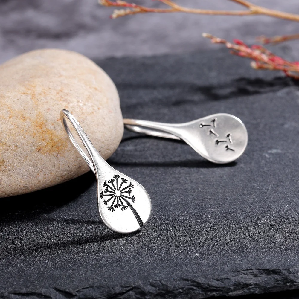 Exquisite and simple vintage dandelion drop earrings for women, engagement and wedding jewelry, personalized earrings