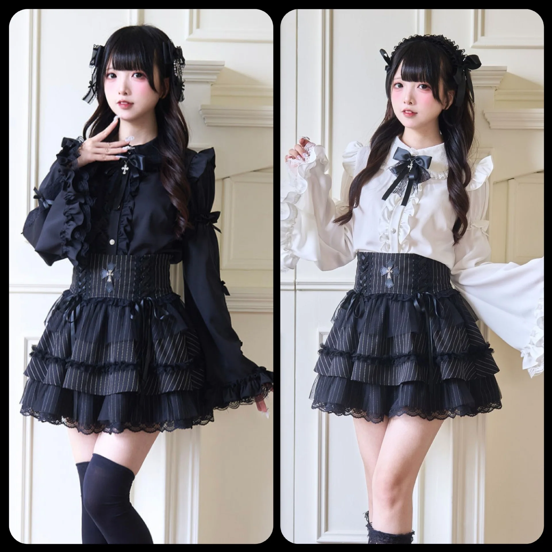 

Japanese Lolita Lace Patchwork Blouse Women Harajuku Fairy Flare Sleeve Y2K Aesthetic Single Breasted Sweet Ruffled Shirt