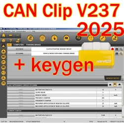 2025 puede clip V237 el último software para Renault OBD2 software de diagnóstico + regalo Nitro Software de reparación de automóviles HGWU