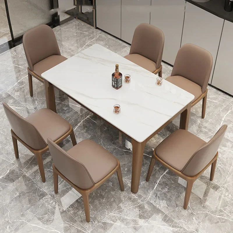 Small Space Nordic Table Dining Modern Non Slip Design Rectangular Dining Table Kitchen White Mesa Comedor Sets Furniture