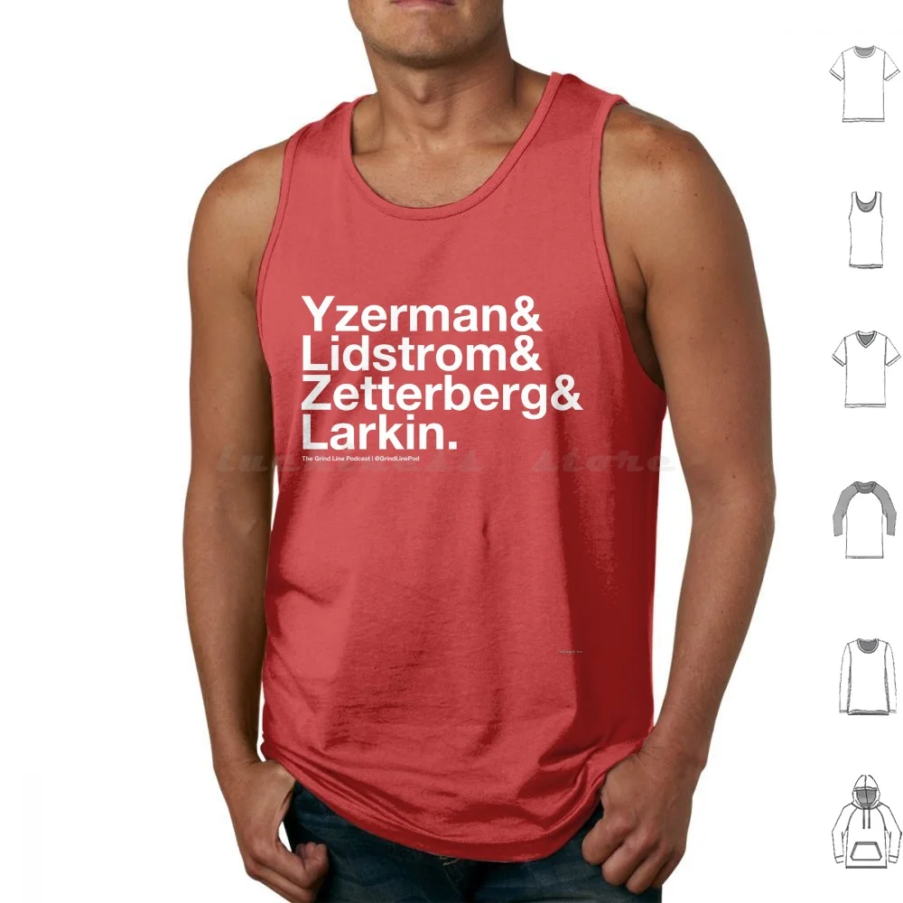 The Captains Tank Tops Print Cotton Detroit Captains Lidstrom Zetterberg Yzerman Larkin Hockey Iihf Sports