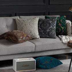 European Style Vintage Chenille Flocking Cushion Cover Home Decor Pillow Cover 45x45cm Living Room Sofa Pillow Case