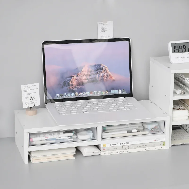 Desktop Storage Laptop Computer Increased Rack Neck Guard Monitor Base Padded Multi-layer Rack Storage Box Office Accessories