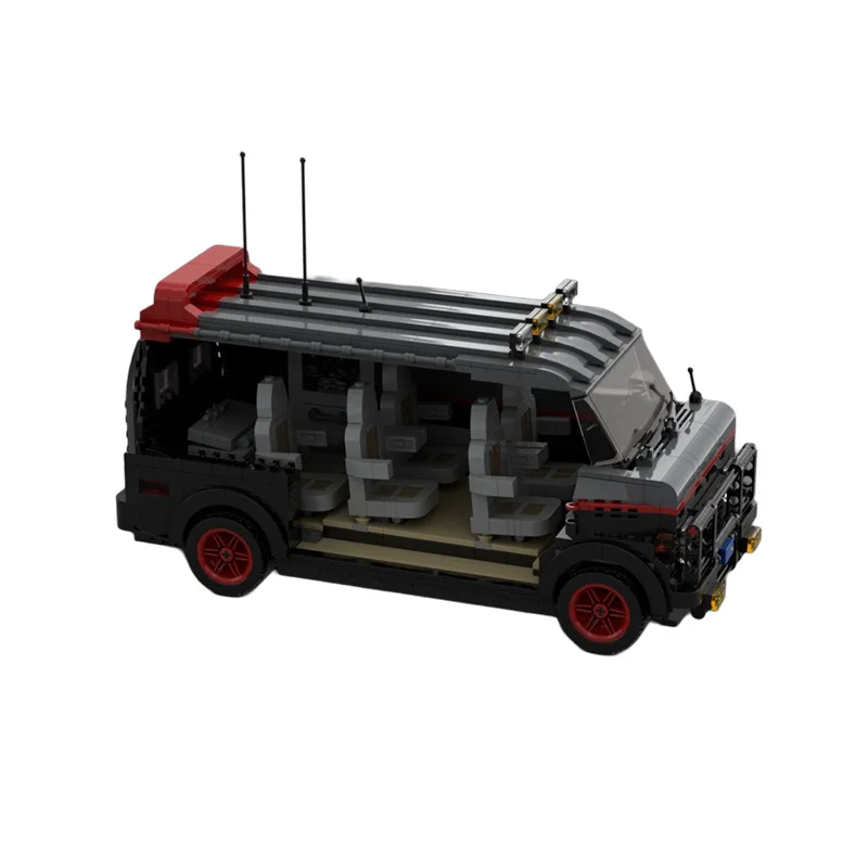 MOC-20604 SWAT Team Car Building Block Set A-Team GMC Vandura Van Pickup Truck Brick Model DIY Kids Puzzle Toys Birthday Gift