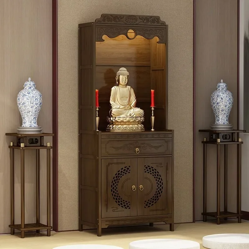 God of Wealth Worship Taichung Style Ancient Rhyme Fokan Cabinet Buddha Cabinet Home Altar Tribute Table a Long Narrow Table