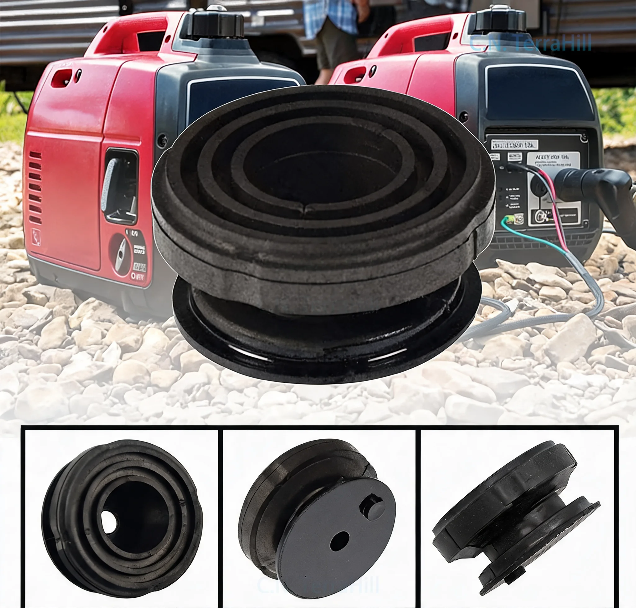 Generator Rubber Mount Vibration Damping Feet for 68325-Z39-C90 68325-Z44-A30, Replacement Anti-Vibration Pad 68325-Z07-003