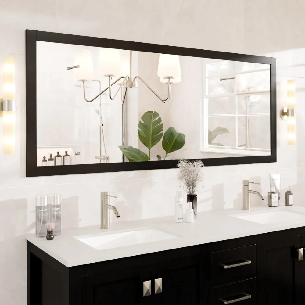 Eviva Aberdeen 72 x 30 rechteckiger Espressospiegel mit Holzrahmen