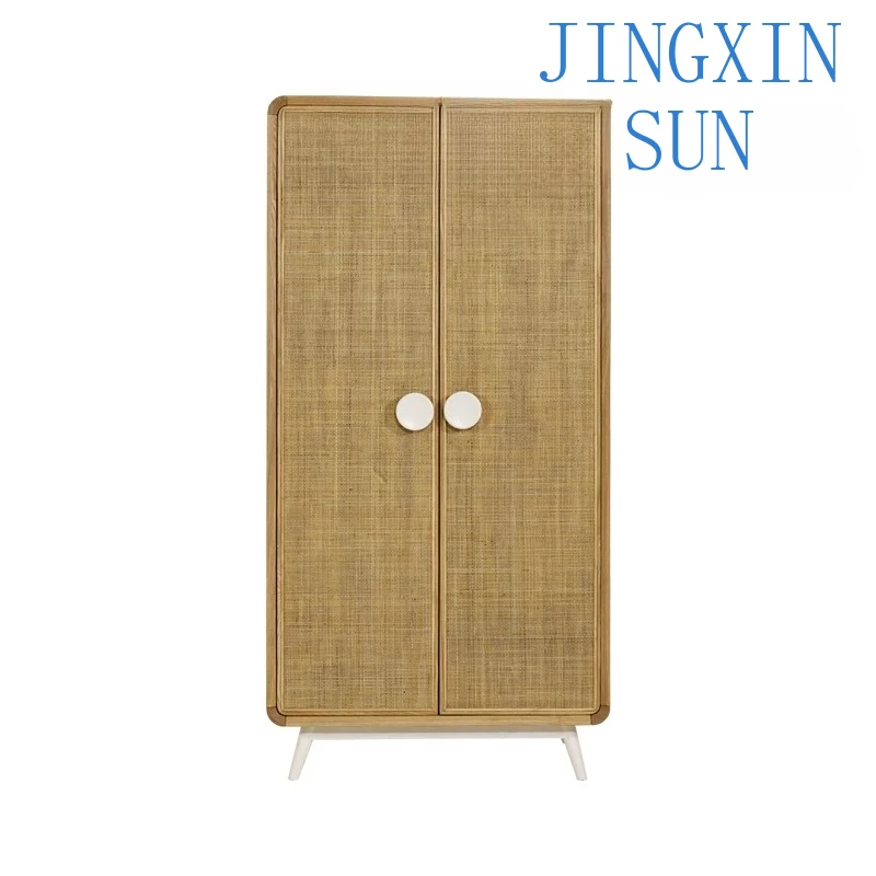Nordic solid wood wardrobe modern minimalist creative bedroom wardrobe storage cabinet household wardrobe