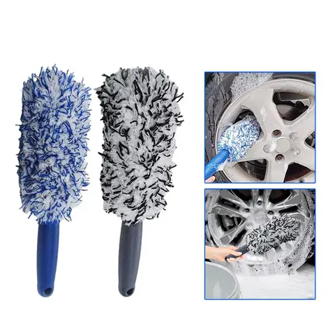 Car Wheel Tire Rim Cleaning Brush Portable Plush Car Wheel Hub Brush Washing Tool Car Detailing Care Dust Removal Brush