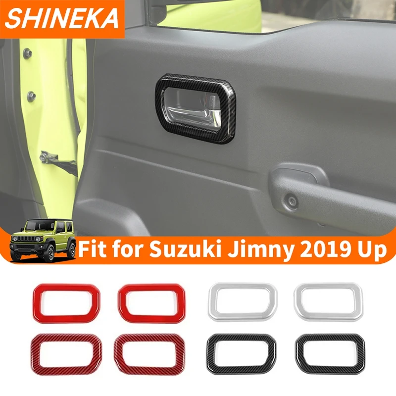 Углеродное волокно, внутренняя дверная ручка автомобиля, декоративная крышка для Suzuki Jimny 2019 2020 2021 2022 2023 2024, аксессуары для интерьера