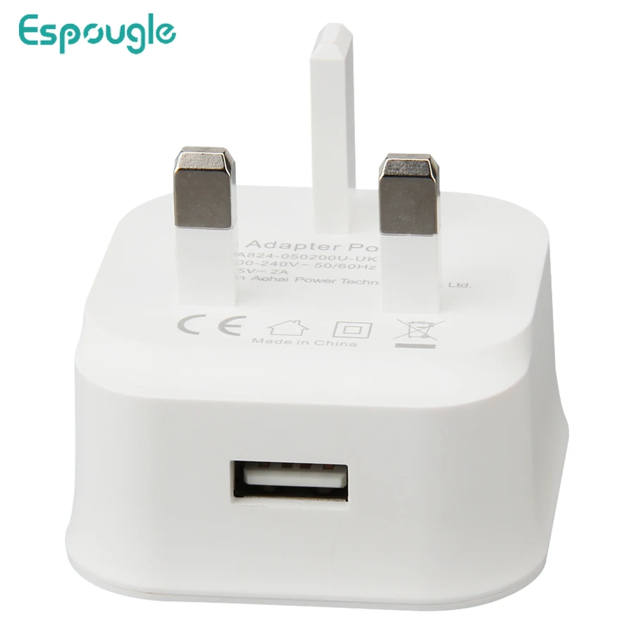 

300pcs 5V 2A UK Plug USB Wall Charger Power Travel Adapter Fast Charging for iPhone iPad Mobile Phone Tablet