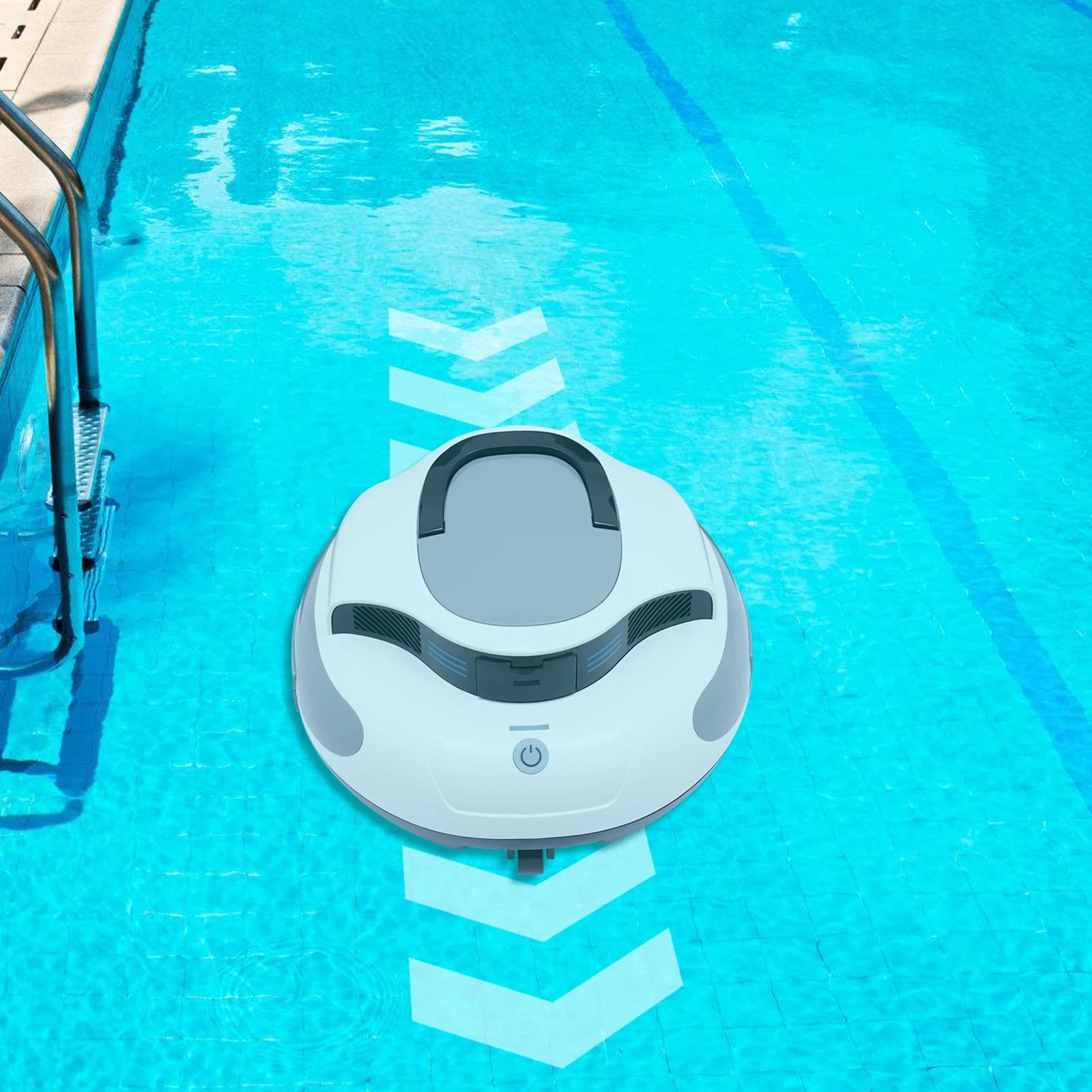 Limpador de piscina sem fio inteligente, robô de limpeza de piscina inteligente sem fio, 75min de tempo de execução limpa 807ft2 para piscinas ingroundes/escotadas