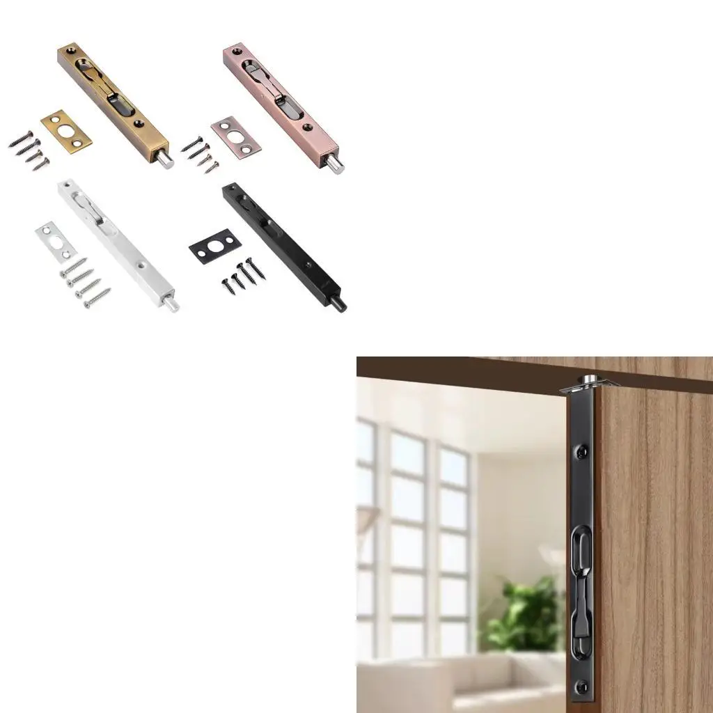   Stainless Steel Cabinet Door Bolt Sliding Lock System For French Doors 7Inch Length Flush Bolt French Door Lock