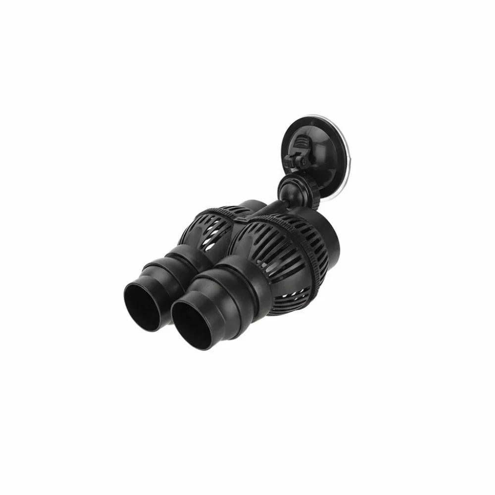 Dual Outlet Aquarium Wave Maker Submersible Plastic Fish Tank Wave Maker Suction Cup Mount High Flow Water Circulation Pump