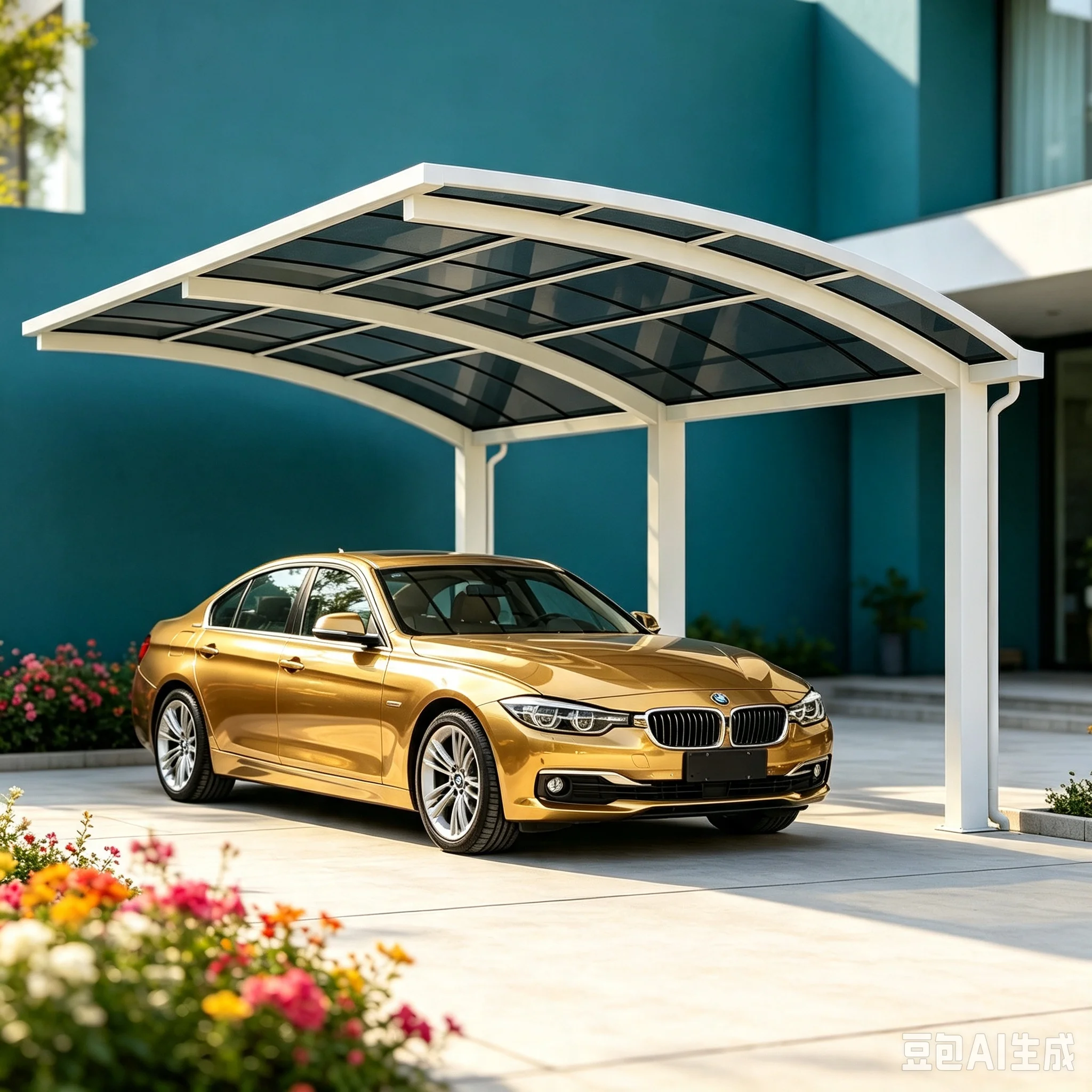 Car Park Aluminum Carport for Car Garage Carport Outdoor Structures and Shade Heavy Duty Outdoor Car Canopy Shelter
