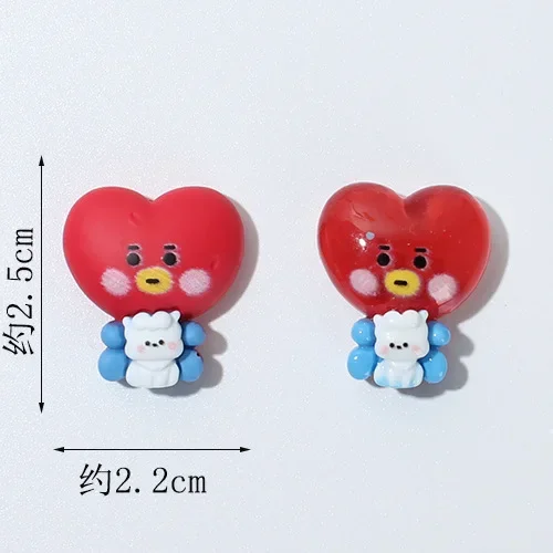 20pcs Kawaii BT21 Resin Accessories DIY Handmade Phone Case Hair Clip Accessories Water Cup Refrigerator Sticker Material Gift - view 4