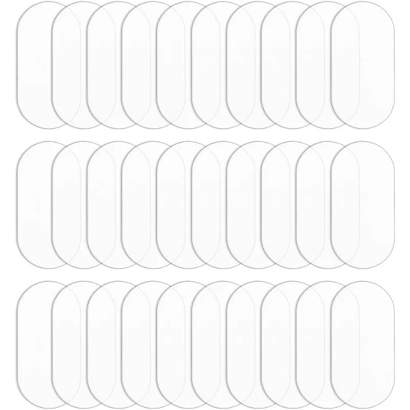 30 Stück transparente Miniatur-Basen, ovale Acryl-Action-Figuren-Display-Basen, 2 mm dick, Miniatur-Basen, Rohlinge, Acryl-Mini-Basis