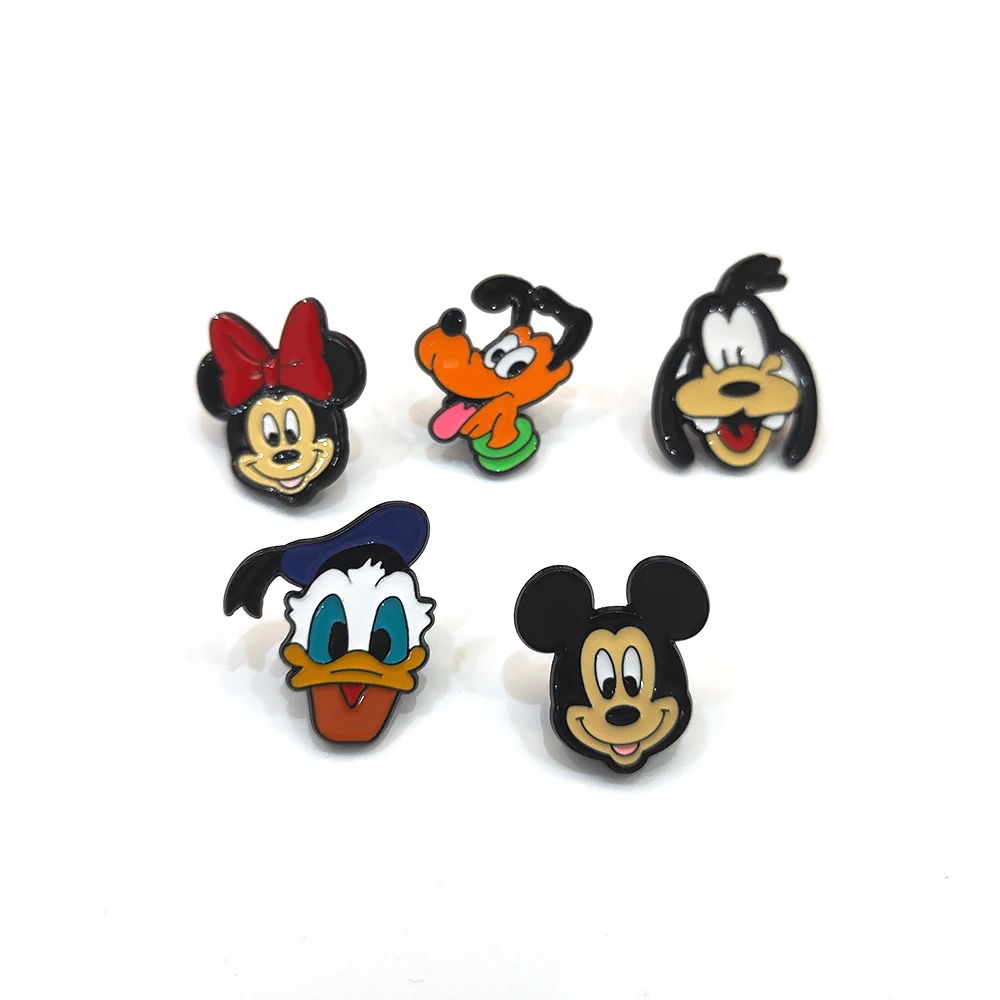 Disney Mickey Mouse Enamel Pin Funny Brooch Cartoons Badge for Bags Jeans Hoodies Denim Lapel Pin Jewelry Kids Best Gift