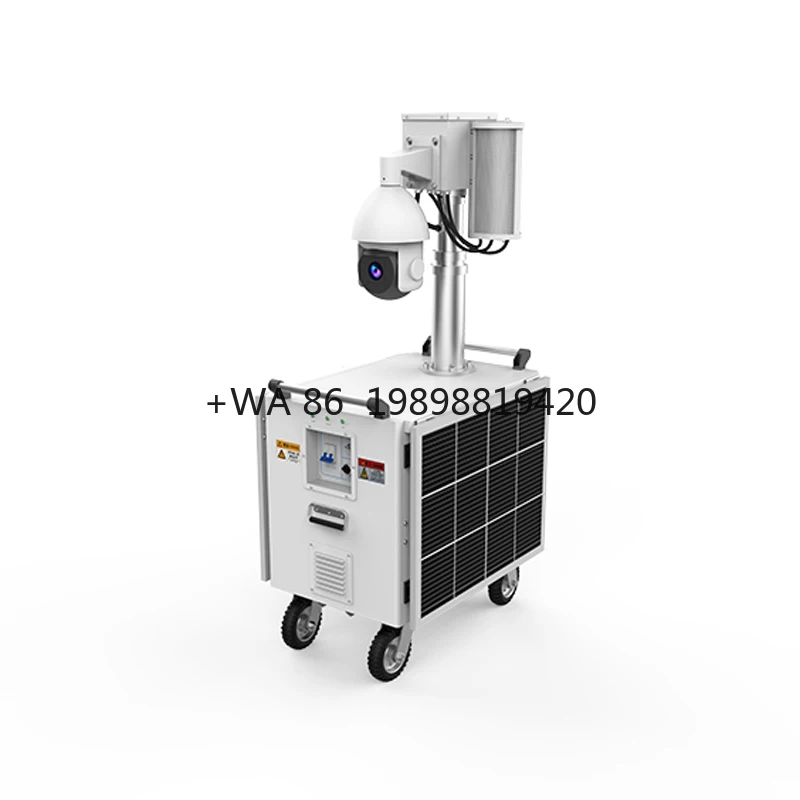 C300-3M DC24V MPPT 2x60W Solar Panel Off-Grid Mobile Power Solar Tower for Highway Security 3M Trailer