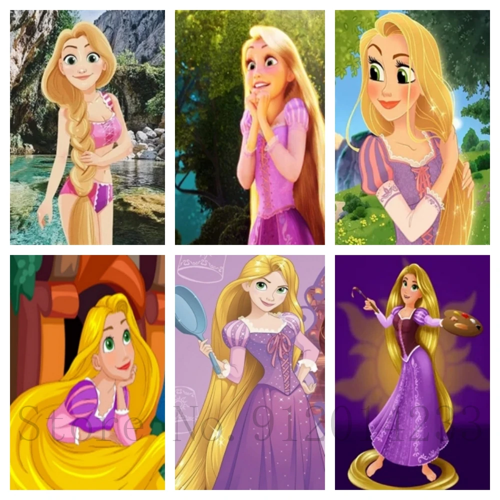 Disney Priness Rapunzel 5D Diy Diamond Painting Cartoon Princess Rapunzel Embroidery Kits Rhinestone Cross Stitch Handmade Gifts