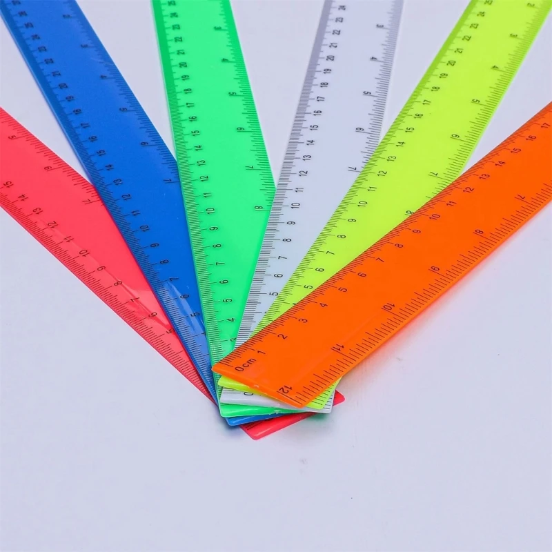 Colorful Drawing Ruler with Inches and Centimeters Scale, Measuring Tool