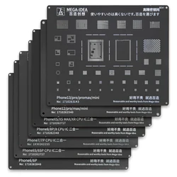 BGA-리볼링 스텐실 키트 세트, 아이폰 14 13, 12, 11 프로 맥스, XS, XR, X, 8, 7, P, 7, 6S, 6 블랙 스틸 CPU IC 칩 틴 납땜 네트