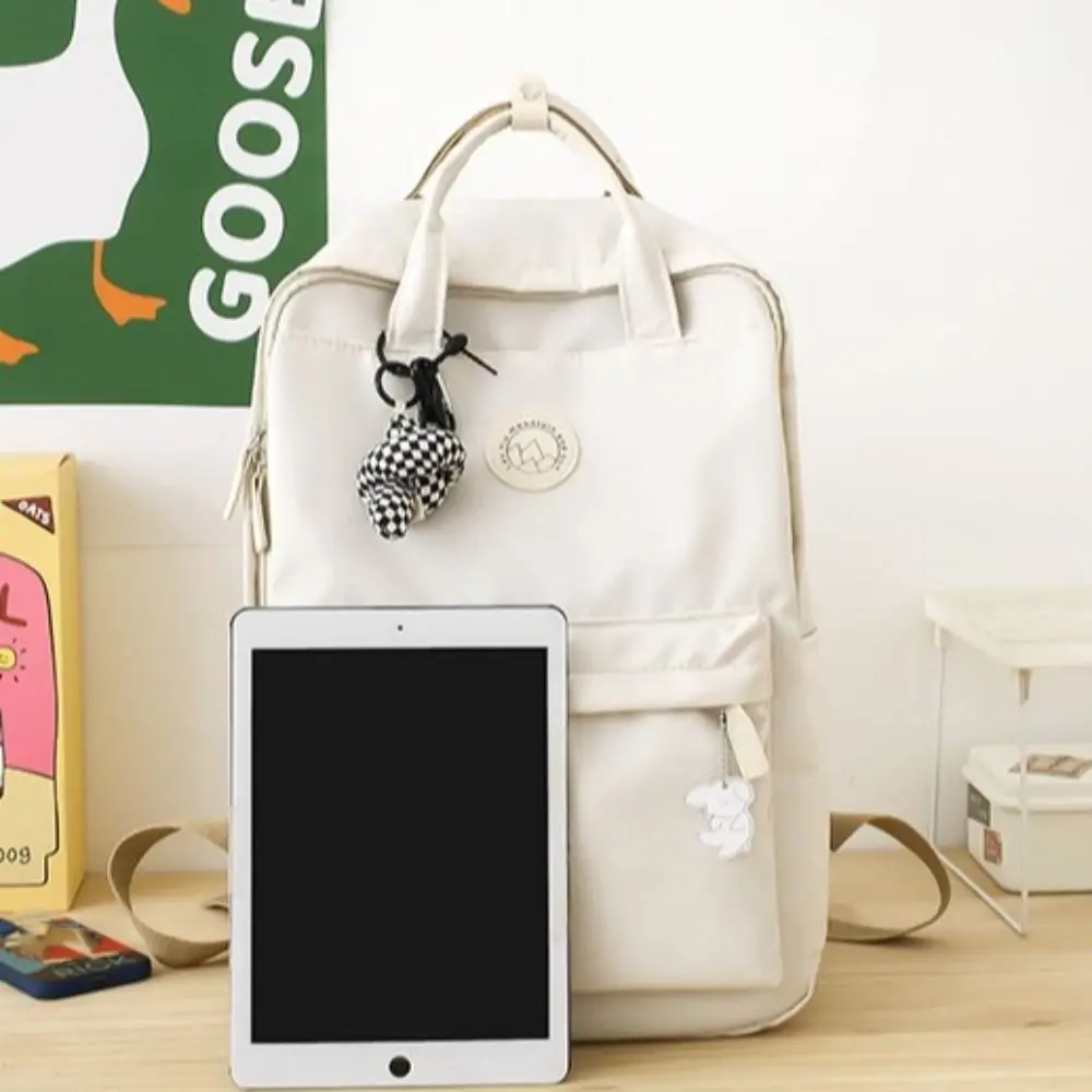 Leichter, wasserdichter Damen-Rucksack aus Nylon, großer Reiserucksack, ergonomische, einfarbige Laptop-Büchertasche für Teenager – Detail 5