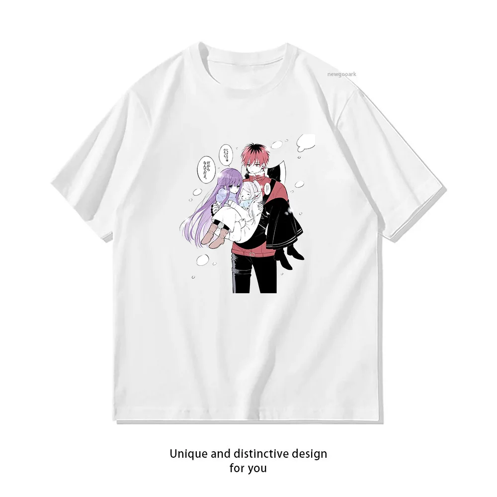 Japanese manga Frieren Beyond Journey's End T-shirt Summer Cotton Woman Man Graphic T Shirts Adult O-neck Breathable Tops S-3XL