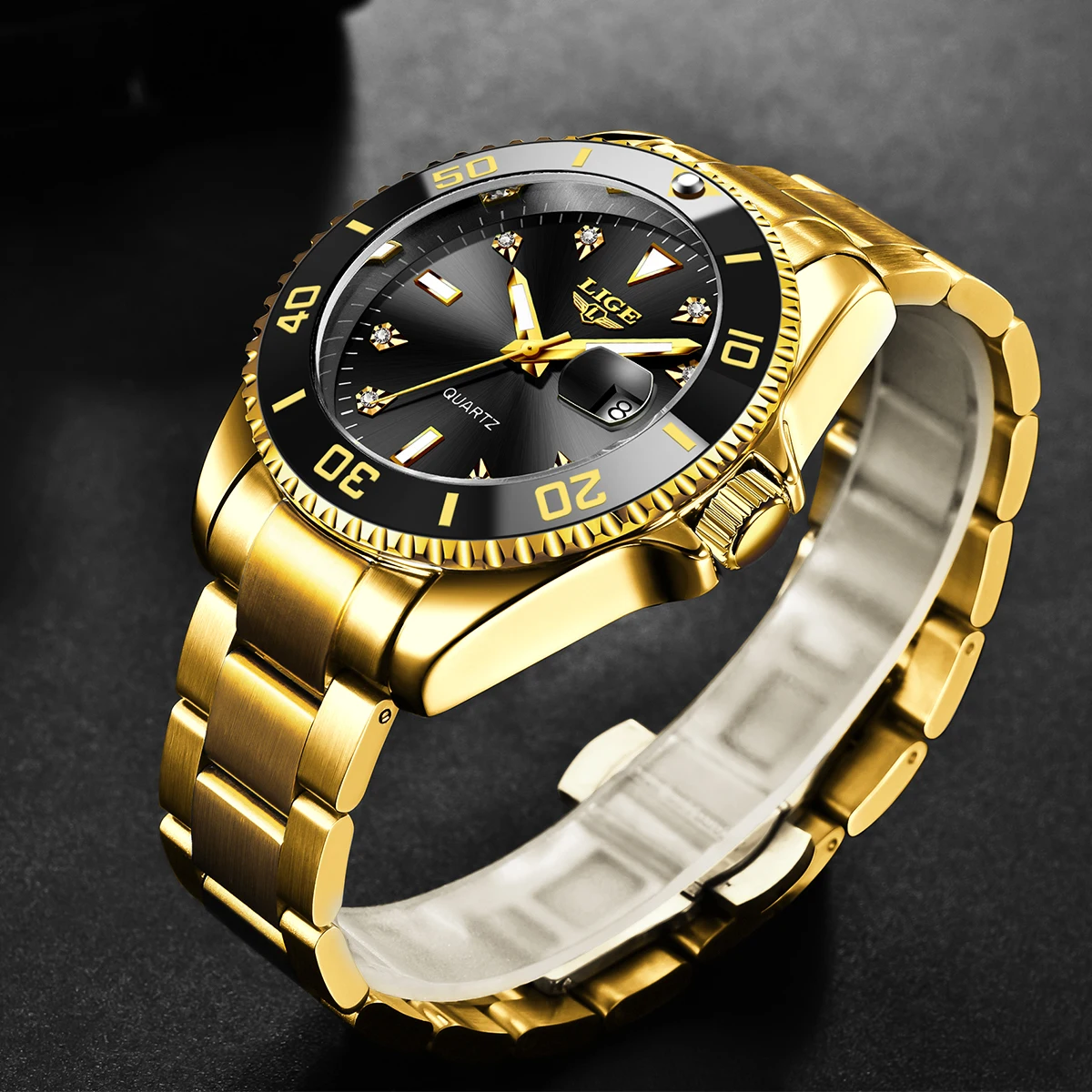 

LIGE лучший бренд класса люкс ретро кварцевые мужские часы модные водонепроницаемые часы из нержавеющей стали для мужчин светящиеся бриллиантовые часы с автоматической датой