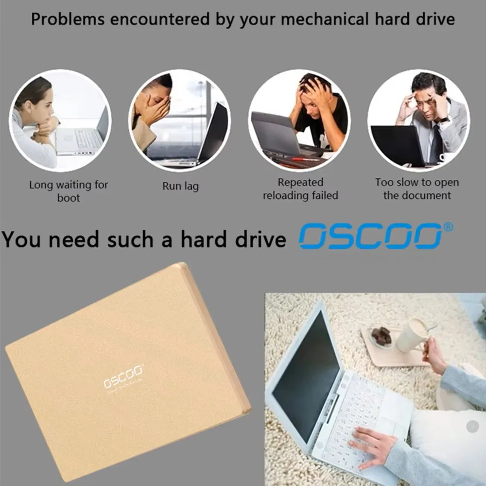 OSCOO SATA3 SSD ไดรฟ์ HDD 2.5 ฮาร์ดดิสก์ SSD 128GB 512GB Hard Disk Disc 2.5 "ไดรฟ์ Solid State ภายในสําหรับเดสก์ท็อปพีซีแล็ปท็อป