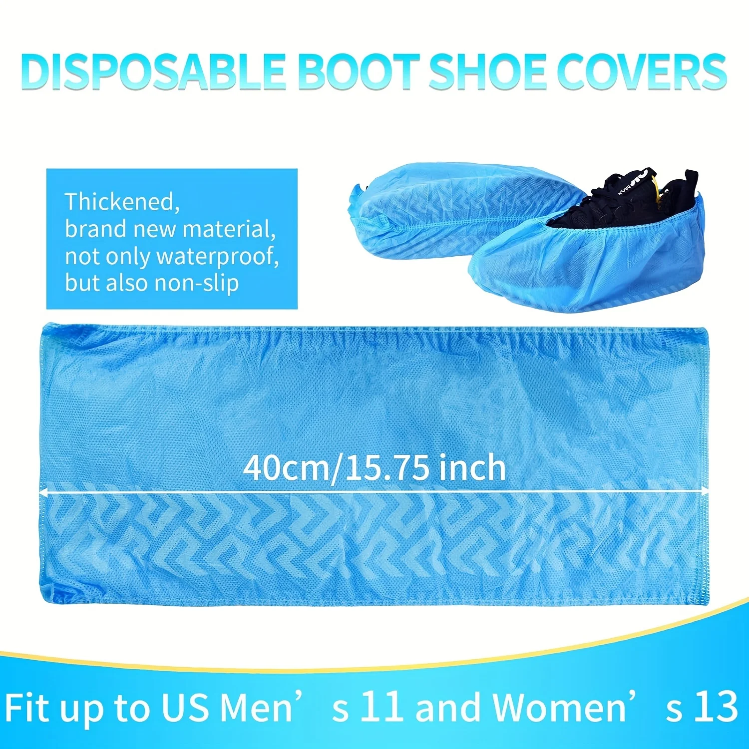 100pcs CPE Dust-proof Wear-resistant Household Shoe Covers, Indoor Non-slip Dust-free Shoe Covers, Thickened Disposable Shoe Cov