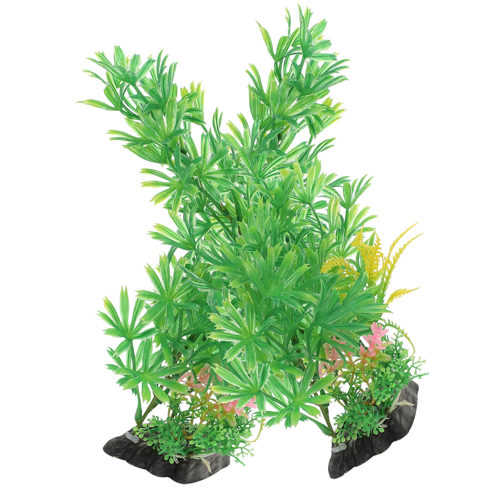 

2 Pcs Realistic Aquarium Plants Decorations for Fish Tank L scaping Plastic Aquatic Freshwater Bowl Accessories