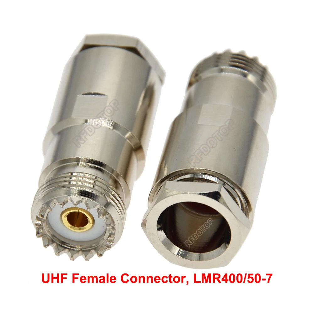 5PCS SL16 SO239 PL259 UHF Female Jack Connector Mount RG214/LMR400 Coax Cable UHF PL-259 Female 50-7 RF Connector High Quality