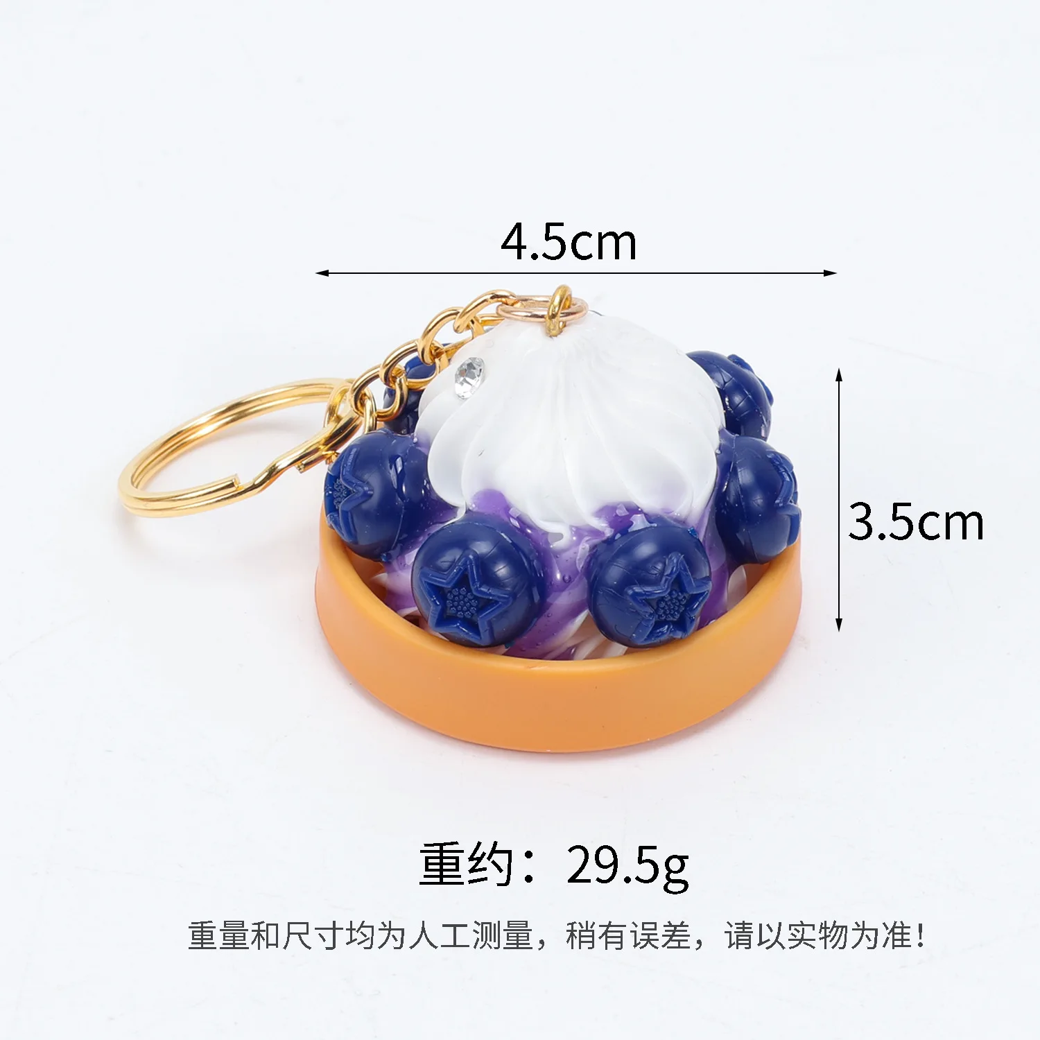 Mini Fruit Cake Fresh Fruit Tart Flat Cake Pendant Fake Food Simulation Keychain Bag Charm Mini Ornament Decoration Home Decor
