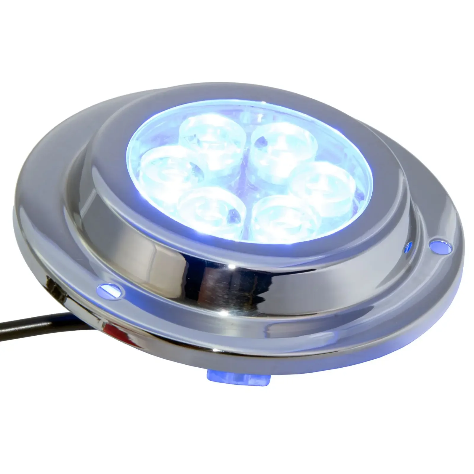 6*2W DC LED Boat Marine Underwater Light Blue Surface Mount Stainless IP68