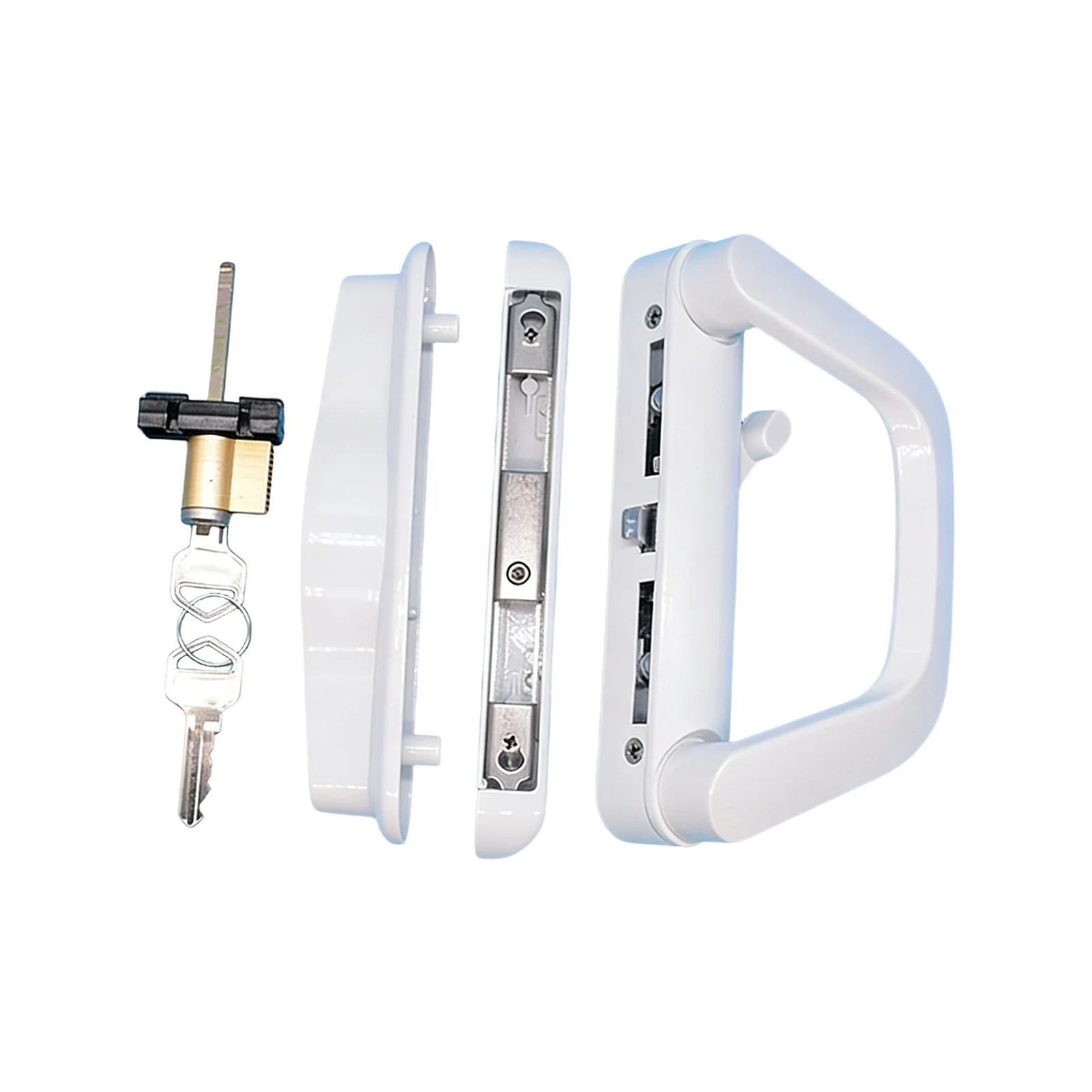 Sliding Door Handle Set Replacement With Keys Featuring Zinc Alloy Construction For Reliable Secure Sliding Door