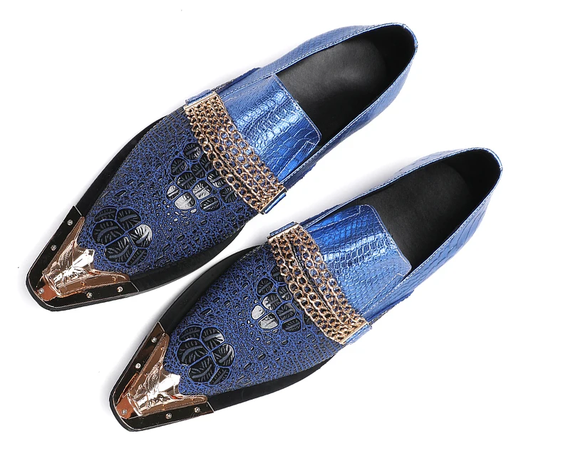 Herrenschuhe aus echtem Rindsleder mit Pythonmuster und Nadelverzierung für formelle Anlässe im Herbst, Modellausstellungen und geschäftliche Gelegenheiten. – Detail 21