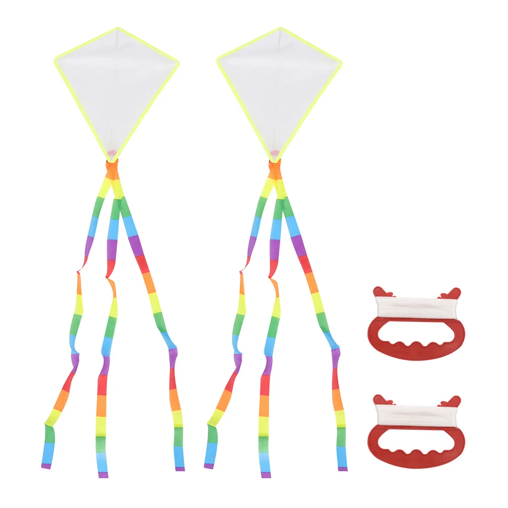 

1 set Blank DIY Kite Kits for Kids Toddlers 30m Line Board Random Color Mini Teaching Handmade Paint Fill Coloring Kites