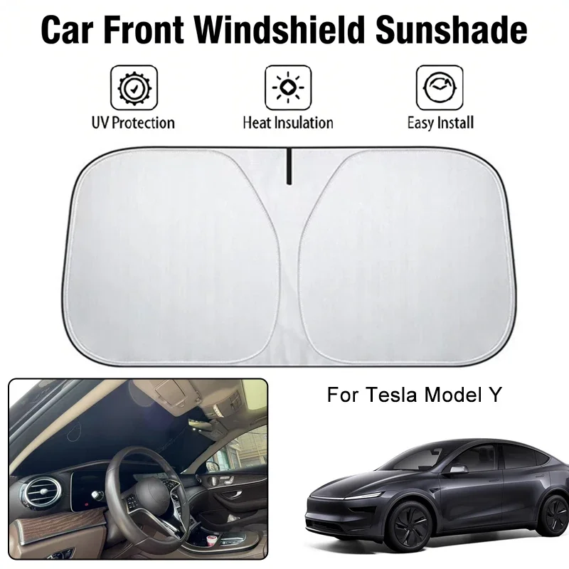 

Foldable Car Windshield Sun Shade UV Block Heat Insulation For Tesla Model Y Interior Protection Accessories