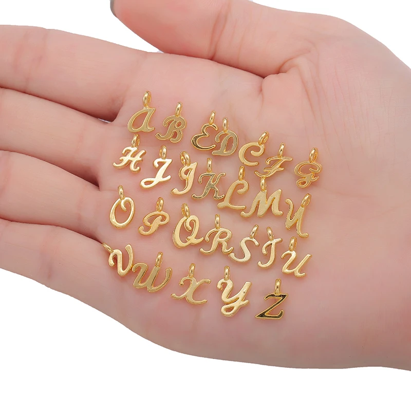 26pcs Old English Alphabet Letters Charms For Jewelry Making Supplies A-Z Small Pendants Bulk DIY Bracelet Anklet Earring S118