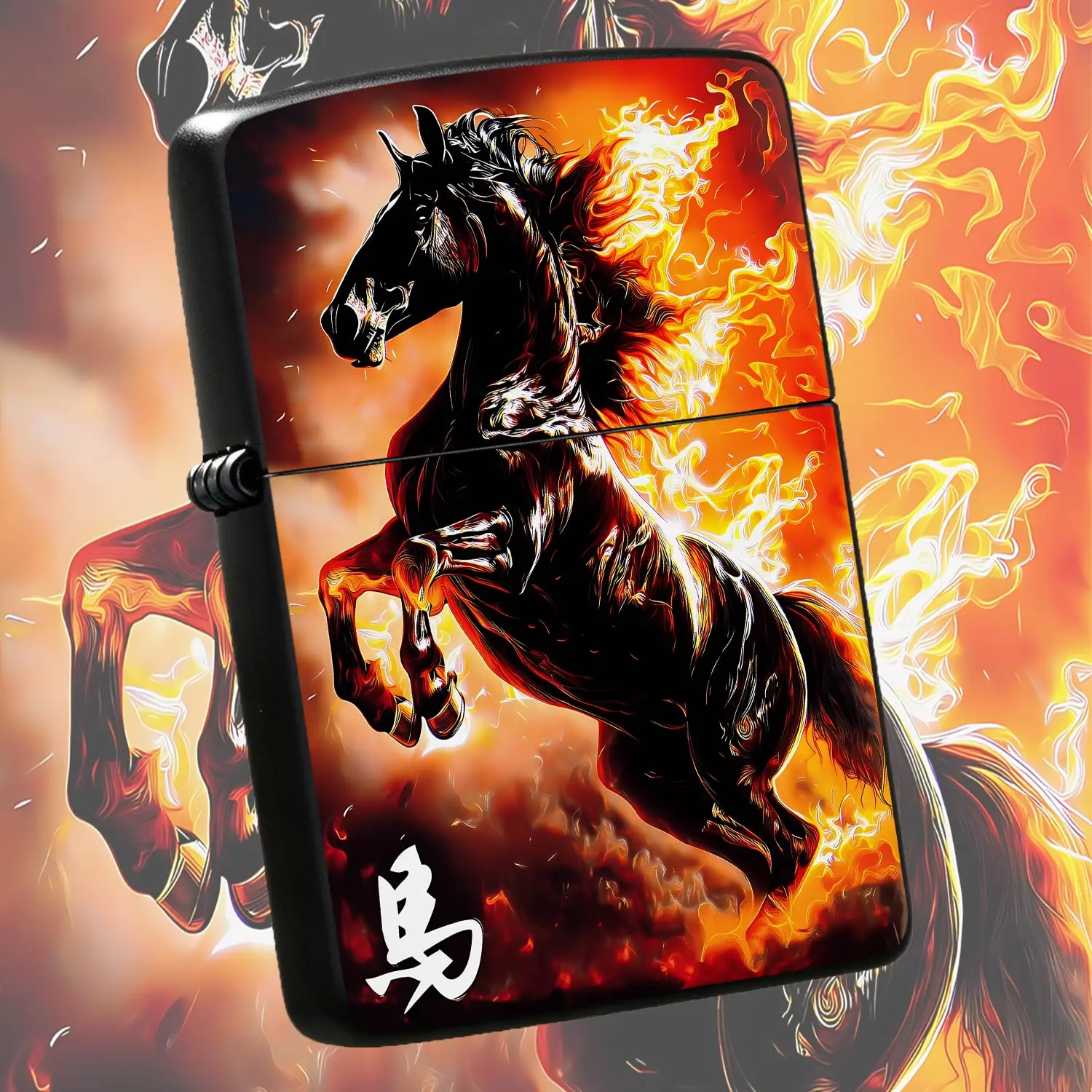 Stylish Eastern Style Zodiac Horse Flame Themed Portable Lighter, Dynamic Fiery Galloping Horse Art Decor, Ideal For Gifting , Daily Commute Outdoor Camping Travel Multi-Scenario Practical Creative High-Quali A Humorous And Interesting Ligh