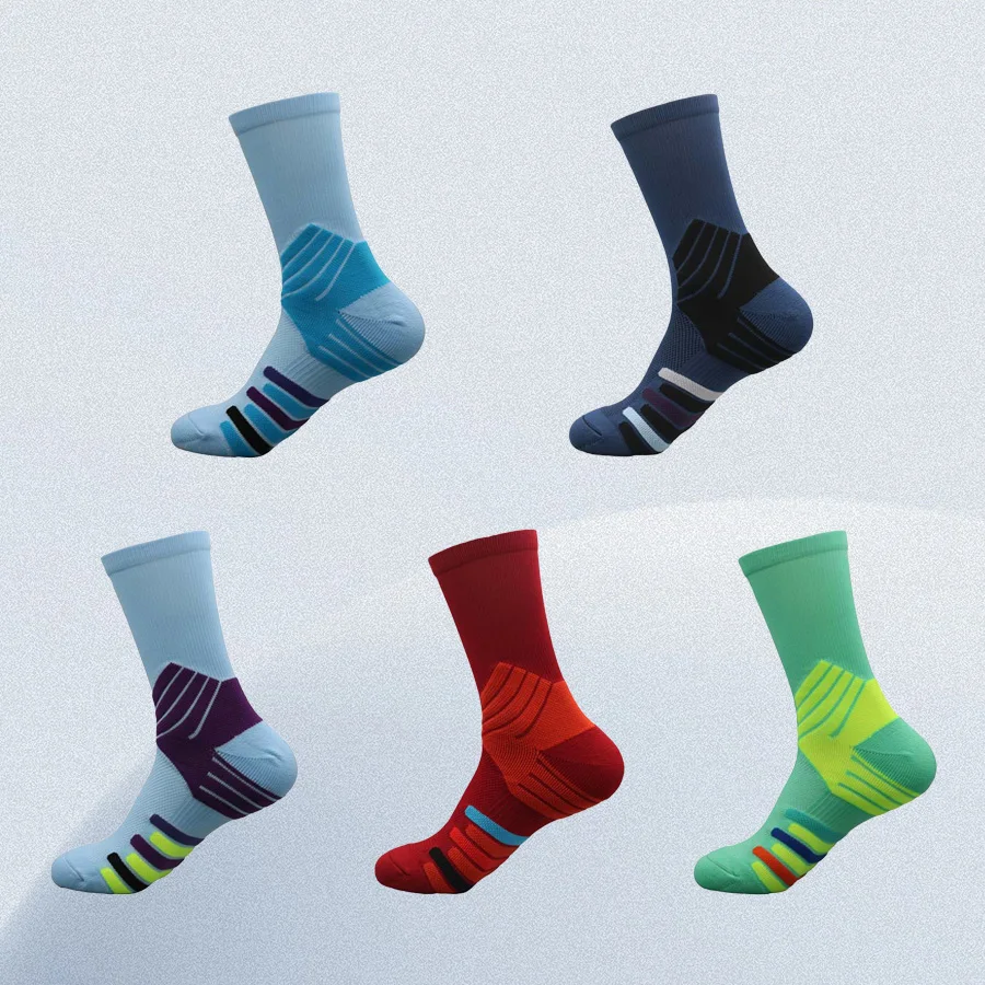 

Men's Thick Basketball Socks Cushioning Towel Bottom Mid Calf Socks for Enhanced Comfort and Performance