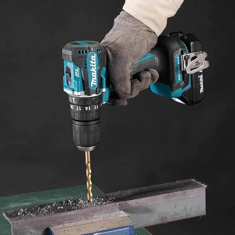 Makita-Brushless Motor Impact Chave de fenda elétrica, martelo sem fio, Drill Driver, ferramenta de velocidade variável, 18V, DHP487, Novo