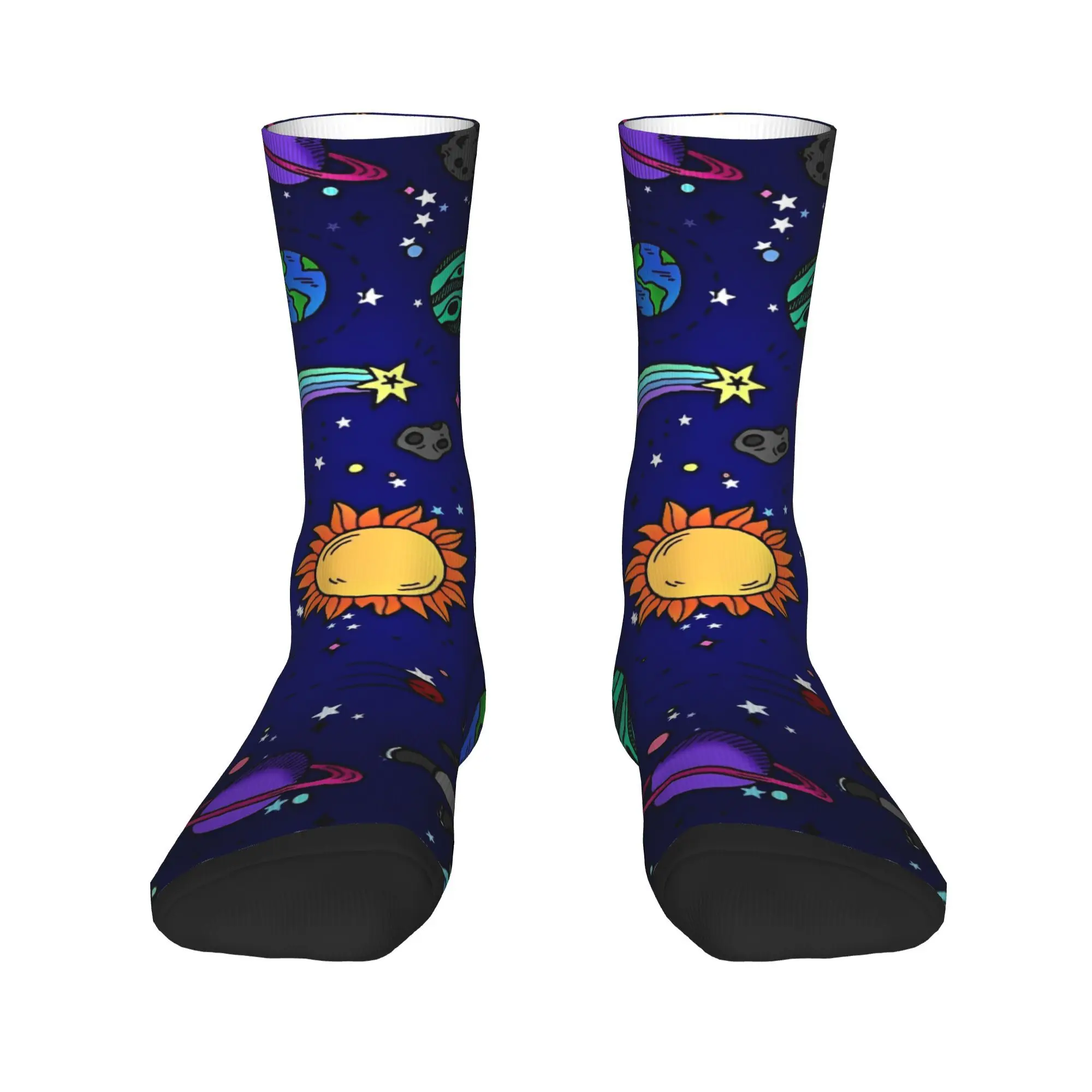 Unisex Men Socks Space Planet  Stockings Non Slip Comfortable Socks Spring Kawaii Design Running Socks