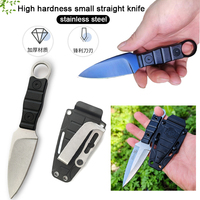 Multi functional high hardness small straight knife portable survival camping survival portable tactical small knife ring knife