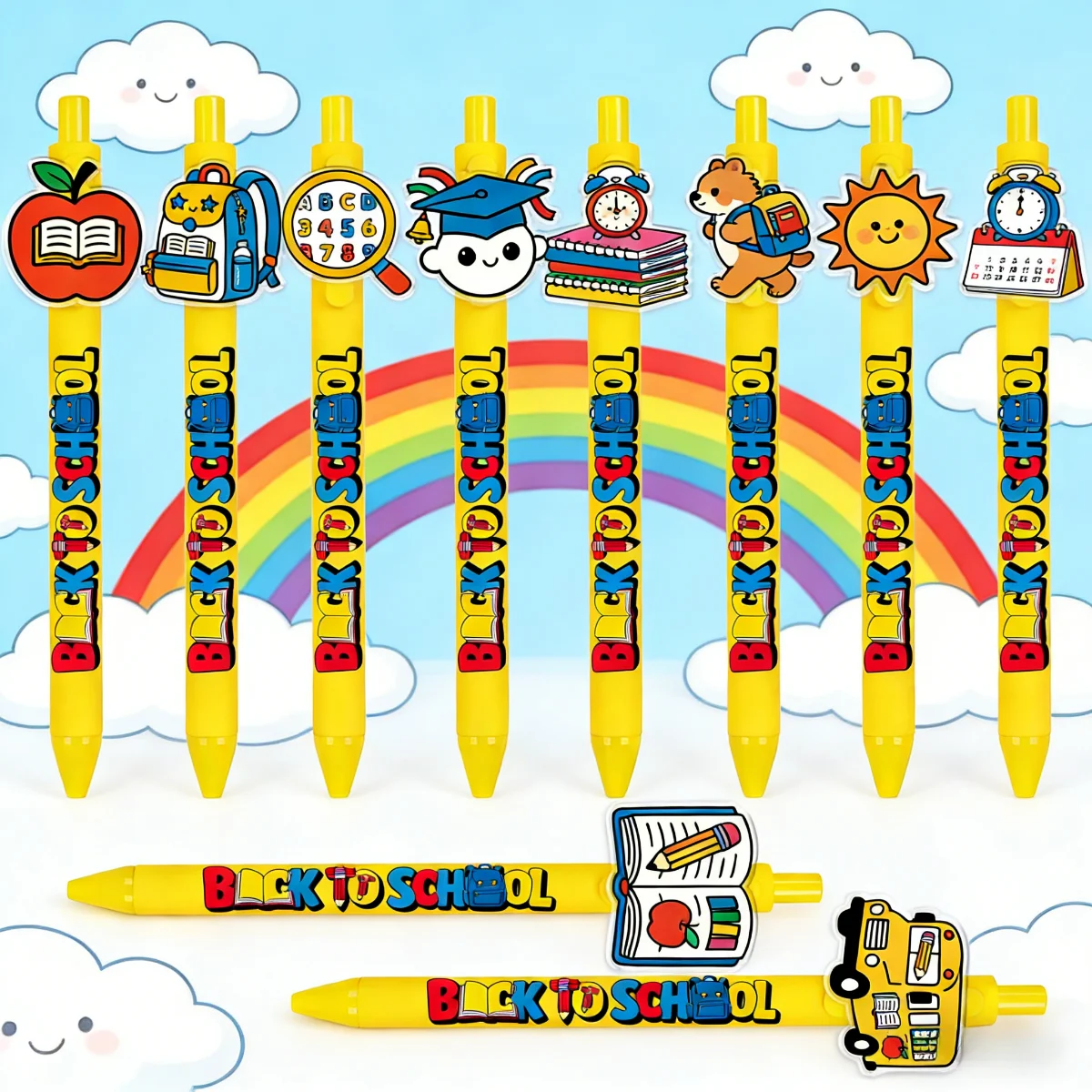 

10 PCS / 20 PCS School Season 1.0mm Round Pens - Smooth Writing and Clickable Grip - Special Pens for Students and Gifts