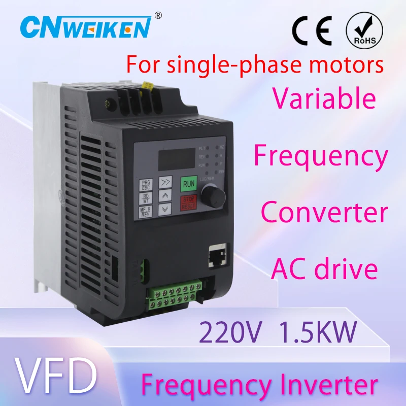 

220V 1.5KW/2.2KW 1P input output Mini Variable Frequency Drive Converter for Single Phase Motor Speed Control Frequency Inverter